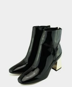 Kickfootwear Farrow 60's Metallic Block Heel Boots - Black WOMENS