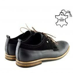 Kickfootwear MENS Giatoma Niccoli Suede Trim Derby Shoes - Black 4 Kickfootwear MENS Giatoma Niccoli Suede Trim Derby Shoes - Black