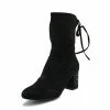 Kickfootwear Mona Faux Suede Stud Heel Sock Boots - Black WOMENS