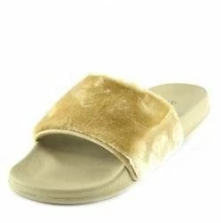 Kickfootwear Fluffy Sliders Lightweight Sandal- Nude WOMENS