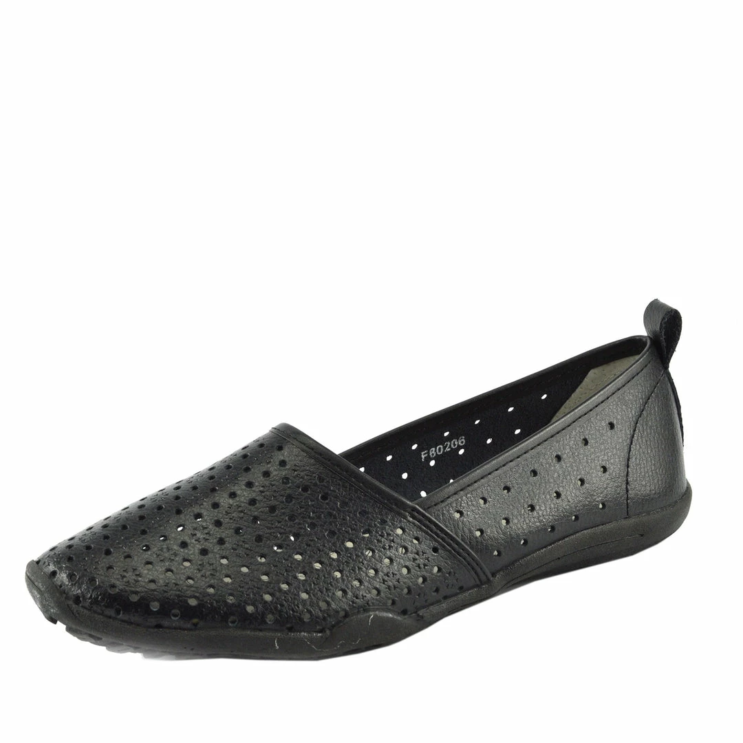 Kickfootwear Ballerina Dolly Pumps Comfort Sole Flat Shoes - Black 3 Kickfootwear Ballerina Dolly Pumps Comfort Sole Flat Shoes - Black