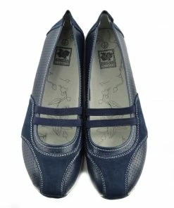 Kickfootwear Ballerina Dolly Pumps Comfort Sole Flat Shoes - Navy 6 Kickfootwear Ballerina Dolly Pumps Comfort Sole Flat Shoes - Navy