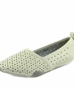 Kickfootwear Ballerina Dolly Pumps Comfort Sole Flat Shoes - White F80206