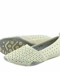 Kickfootwear Ballerina Dolly Pumps Comfort Sole Flat Shoes - White F80206