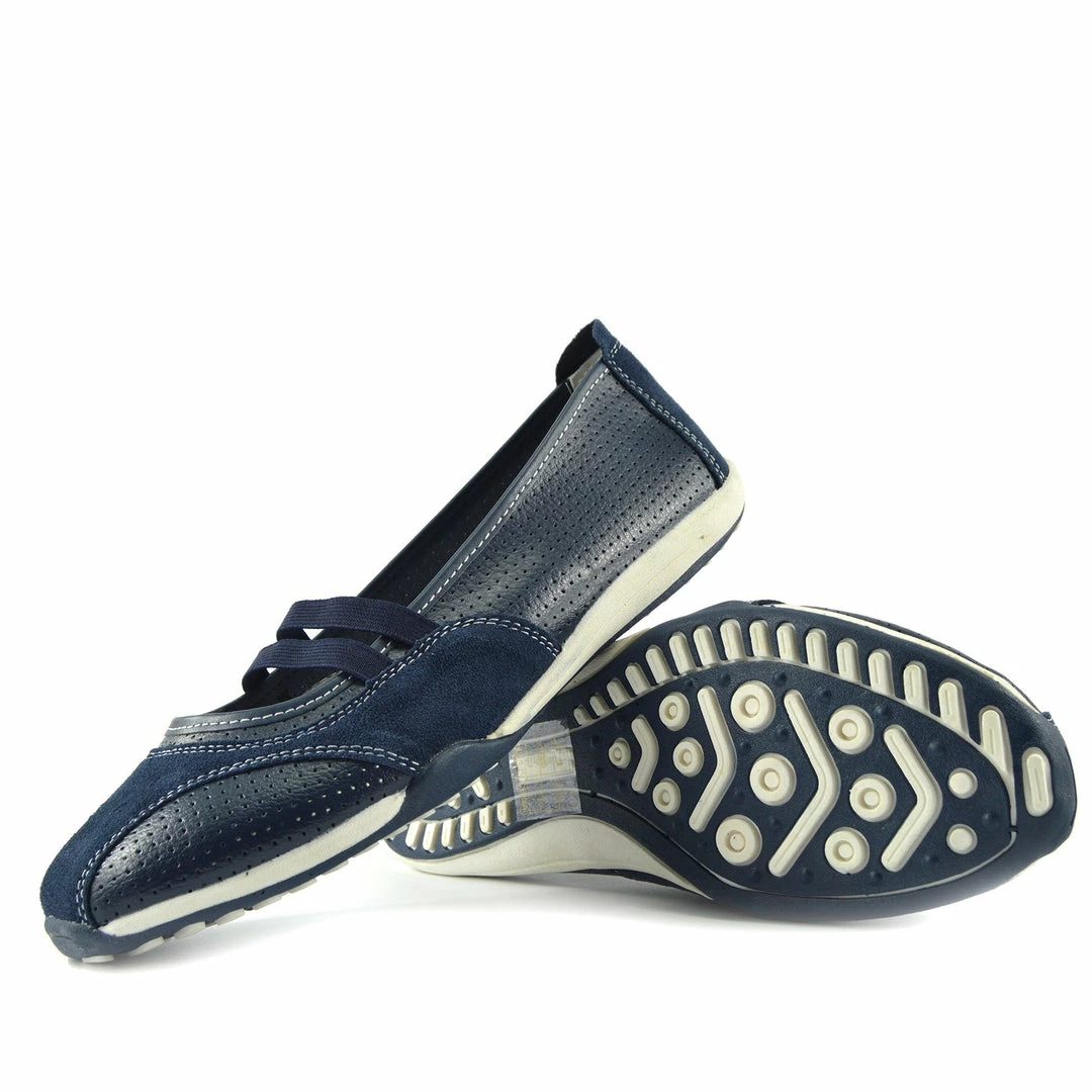 Kickfootwear Ballerina Dolly Pumps Comfort Sole Flat Shoes - Navy 4 Kickfootwear Ballerina Dolly Pumps Comfort Sole Flat Shoes - Navy