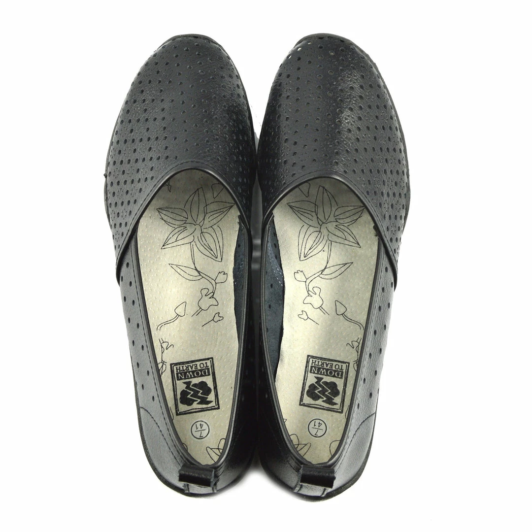 Kickfootwear Ballerina Dolly Pumps Comfort Sole Flat Shoes - Black 4 Kickfootwear Ballerina Dolly Pumps Comfort Sole Flat Shoes - Black