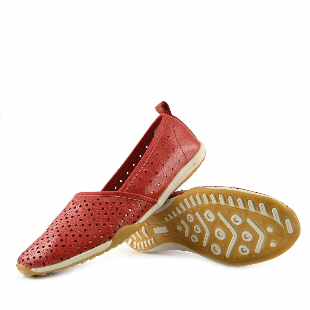 Kickfootwear Ballerina Dolly Pumps Comfort Sole Flat Shoes - Red F80206 4 Kickfootwear Ballerina Dolly Pumps Comfort Sole Flat Shoes - Red F80206