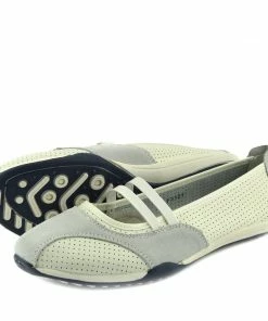 Kickfootwear Ballerina Dolly Pumps Comfort Sole Flat Shoes - White F3121 WOMENS