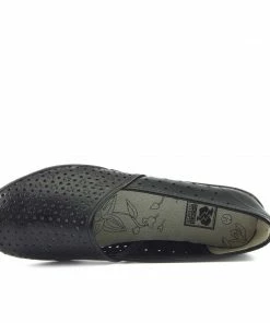 Kickfootwear Ballerina Dolly Pumps Comfort Sole Flat Shoes - Black