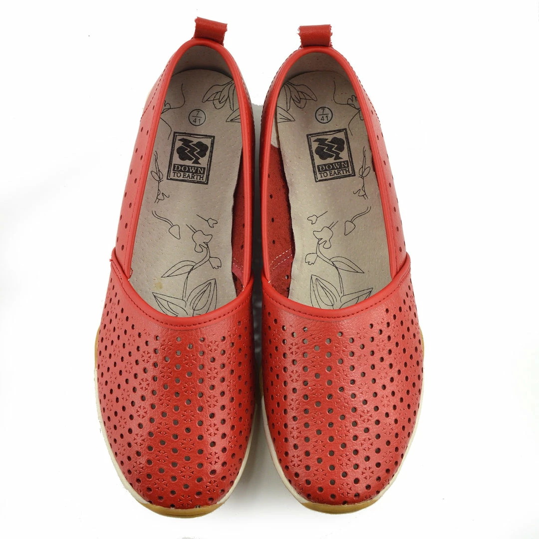 Kickfootwear Ballerina Dolly Pumps Comfort Sole Flat Shoes - Red F80206 3 Kickfootwear Ballerina Dolly Pumps Comfort Sole Flat Shoes - Red F80206