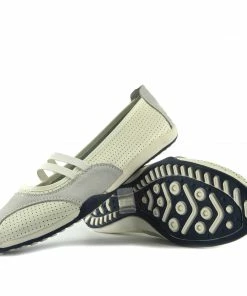 Kickfootwear Ballerina Dolly Pumps Comfort Sole Flat Shoes - White F3121 WOMENS