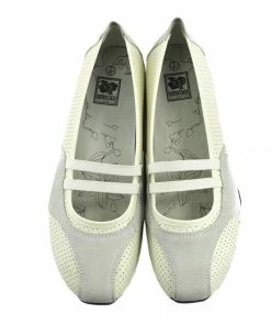 Kickfootwear Ballerina Dolly Pumps Comfort Sole Flat Shoes - White F3121 WOMENS