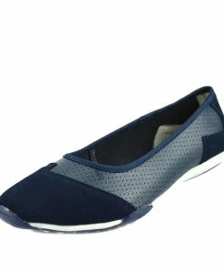 Kickfootwear Ballerina Dolly Pumps Comfort Sole Flat Shoes - Navy F80261