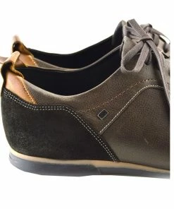 Kickfootwear Vale Leather Smart Lace Up Trainer Shoes - Brown MENS