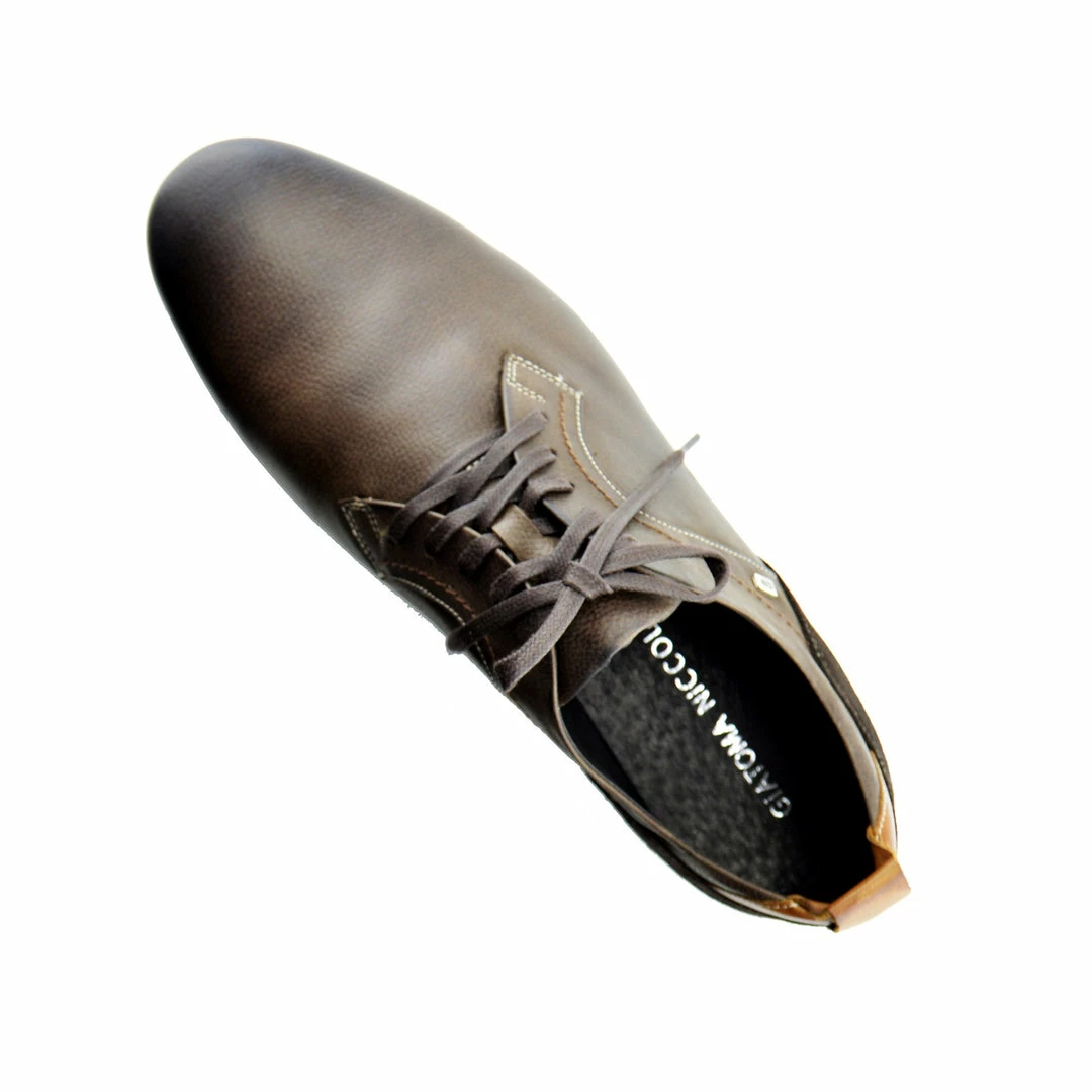 Kickfootwear Vale Leather Smart Lace Up Trainer Shoes - Brown MENS 5 Kickfootwear Vale Leather Smart Lace Up Trainer Shoes - Brown MENS