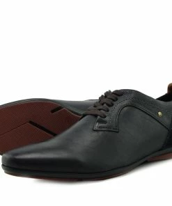 Kickfootwear MENS Vale Leather Smart Lace Up Trainer Shoes - Black 8 Kickfootwear MENS Vale Leather Smart Lace Up Trainer Shoes - Black