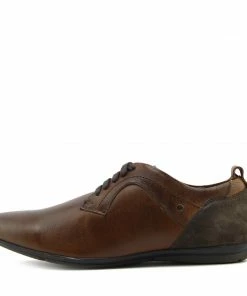 Kickfootwear Vale Leather Smart Lace Up Trainer Shoes - Tan