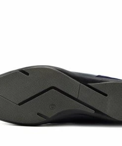 Kickfootwear MENS Vale Leather Smart Lace Up Trainer Shoes - Navy