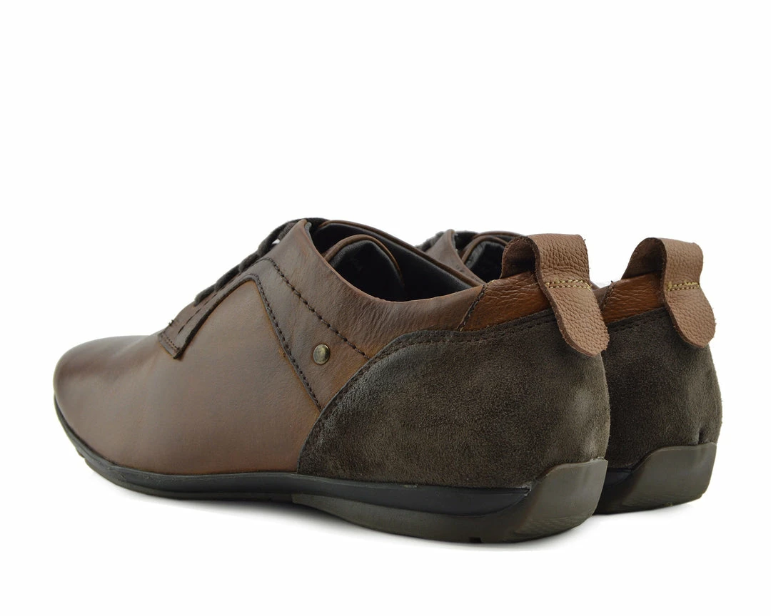 Kickfootwear Vale Leather Smart Lace Up Trainer Shoes - Tan 7 Kickfootwear Vale Leather Smart Lace Up Trainer Shoes - Tan