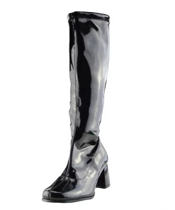 Kickfootwear Betty Block Heel Retro Boots - Black WOMENS