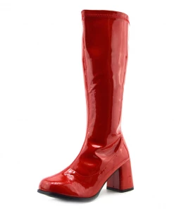 Kickfootwear Betty Block Heel Retro Boots - Red