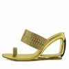 Kickfootwear Metallic Toe Sparkle Sandals - Gold WOMENS