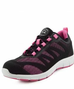 Kickfootwear Groundwork Lightweight Steel Toe Safety Trainers - Black Pink