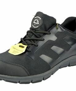 Kickfootwear Groundwork Mens Lightweight Steel Toe Safety Trainers - Black-Grey
