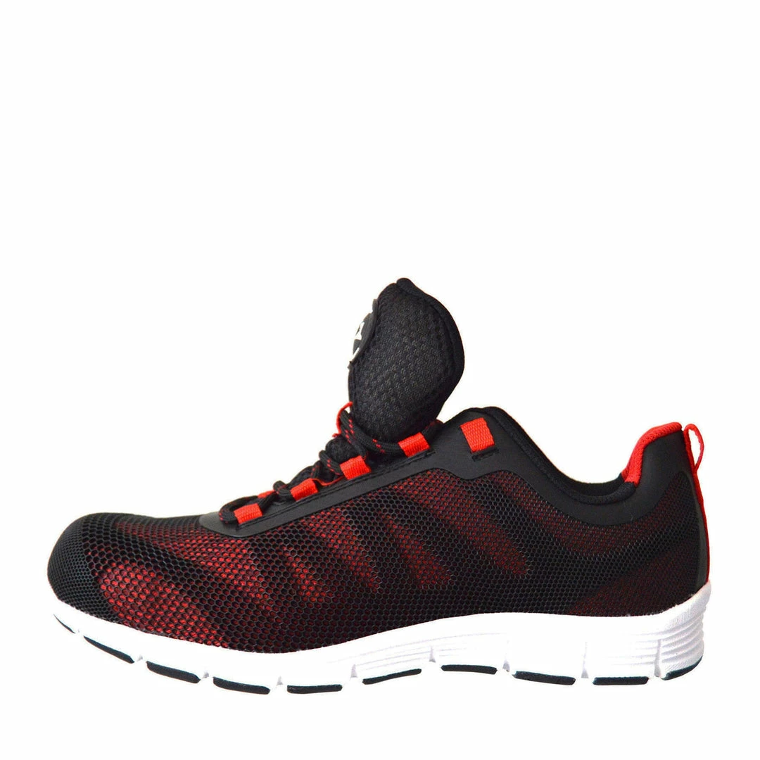 Kickfootwear Groundwork Mens Lightweight Steel Toe Safety Trainers - Black-Red 1 Kickfootwear Groundwork Mens Lightweight Steel Toe Safety Trainers - Black-Red