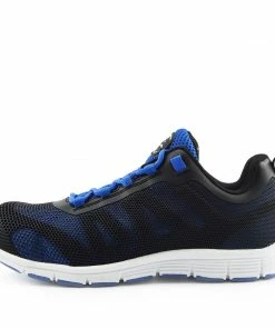 Kickfootwear Groundwork Mens Lightweight Steel Toe Safety Trainers - Black-Blue