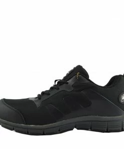 Kickfootwear Groundwork Mens Lightweight Steel Toe Safety Trainers - Black-Grey