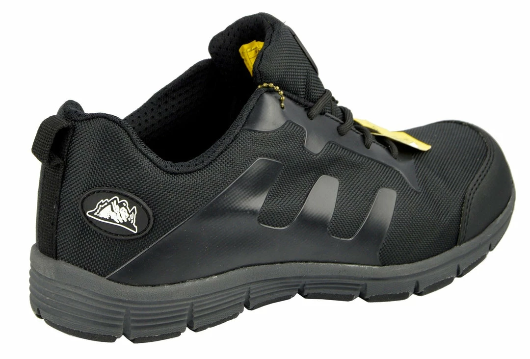 Kickfootwear Groundwork Mens Lightweight Steel Toe Safety Trainers - Black-Grey 3 Kickfootwear Groundwork Mens Lightweight Steel Toe Safety Trainers - Black-Grey