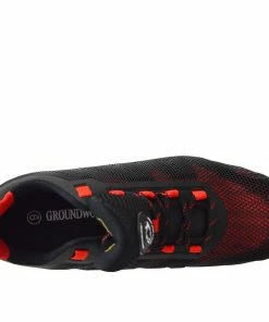 Kickfootwear Groundwork Mens Lightweight Steel Toe Safety Trainers - Black-Red