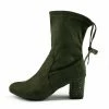 Kickfootwear Mona Studded Block Heel Sock Boots - Khaki