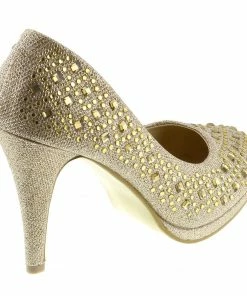 Kickfootwear WOMENS Evie Sparkle Detail Court Shoes - Gold