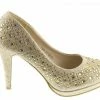 Kickfootwear WOMENS Evie Sparkle Detail Court Shoes - Gold