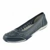 Kickfootwear WOMENS Leather Flat Casual Comfort Pumps -Navy F3119