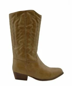 Kickfootwear Belle Faux Leather Western Cowboy Boots - Tan 8 Kickfootwear Belle Faux Leather Western Cowboy Boots - Tan