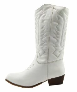 Kickfootwear Belle Faux Leather Western Cowboy Boots - White WOMENS