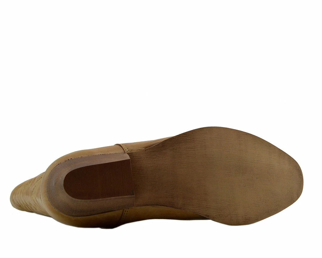 Kickfootwear Belle Faux Leather Western Cowboy Boots - Tan 5 Kickfootwear Belle Faux Leather Western Cowboy Boots - Tan