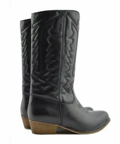 Kickfootwear Belle Faux Leather Western Cowboy Boots - Black WOMENS