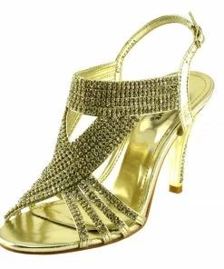 Kickfootwear Heeled Strappy Diamante Sandals - Gold