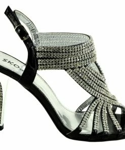 Kickfootwear Broadway Strappy Diamante Sandals - Black WOMENS 6 Kickfootwear Broadway Strappy Diamante Sandals - Black WOMENS