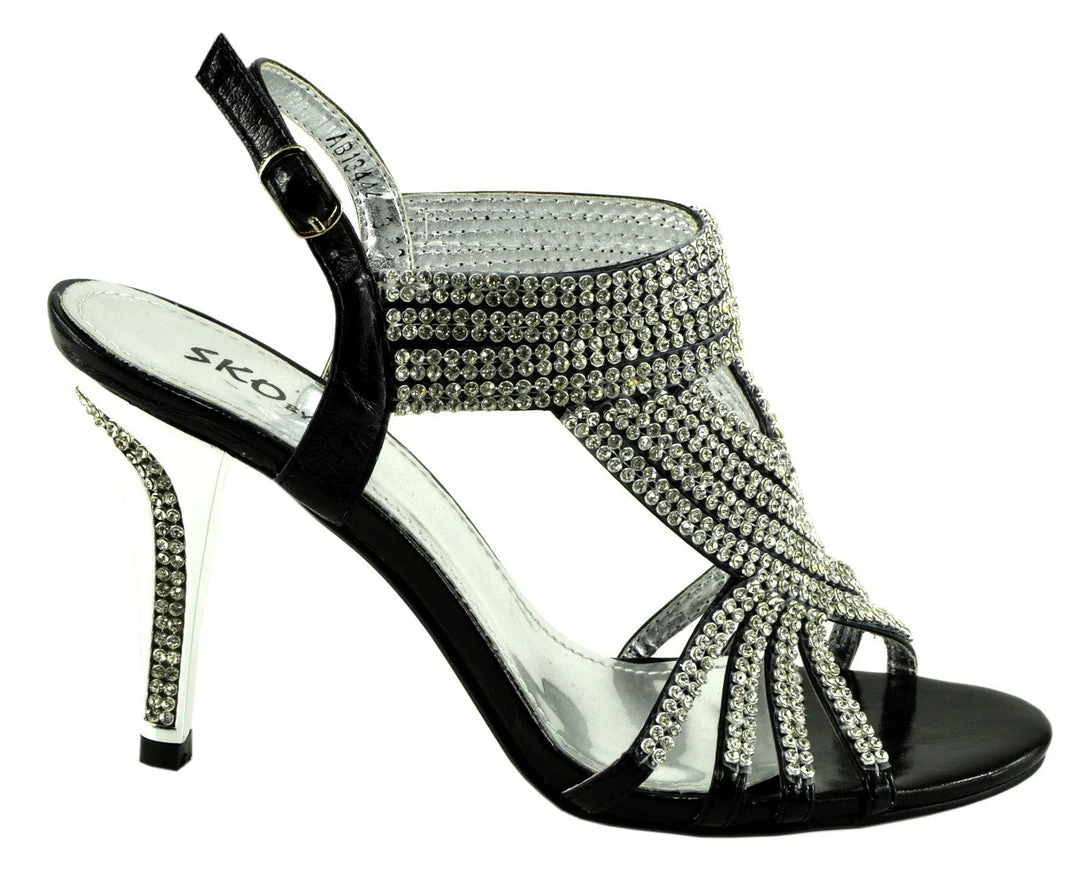 Kickfootwear Broadway Strappy Diamante Sandals - Black WOMENS 3 Kickfootwear Broadway Strappy Diamante Sandals - Black WOMENS