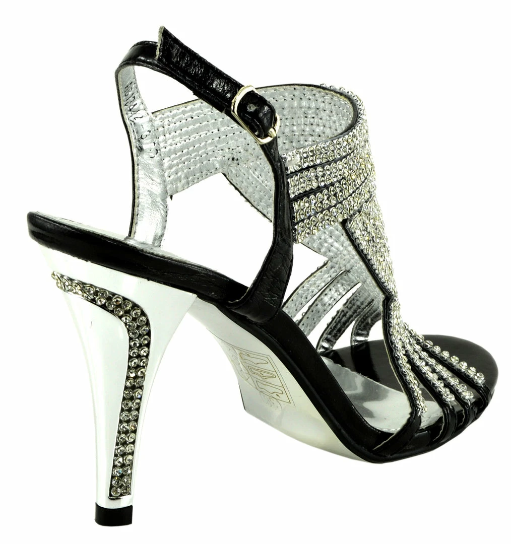 Kickfootwear Broadway Strappy Diamante Sandals - Black WOMENS 4 Kickfootwear Broadway Strappy Diamante Sandals - Black WOMENS