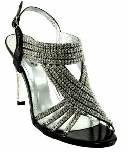 Kickfootwear Broadway Strappy Diamante Sandals - Black WOMENS