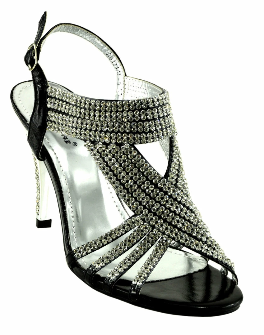 Kickfootwear Broadway Strappy Diamante Sandals - Black WOMENS 2 Kickfootwear Broadway Strappy Diamante Sandals - Black WOMENS