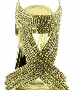 Kickfootwear Heeled Strappy Diamante Sandals - Gold