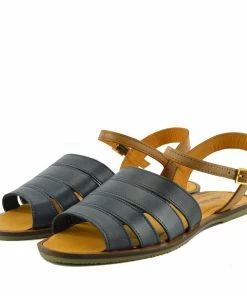 Kickfootwear Tilly Leather Menorcan Slingback Sandals - Navy