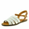 Kickfootwear Tilly Leather Menorcan Slingback Sandals - White WOMENS